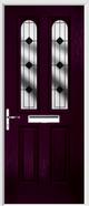 2 Panel 2 Arch Composite Door resin lead glass