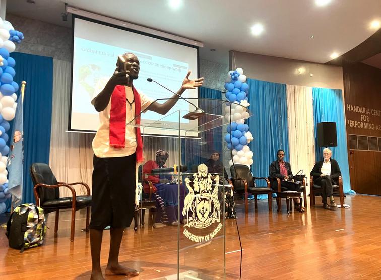 Sedar Ambari, a Kaya leader in traditional attire, shares indigenous knowledge