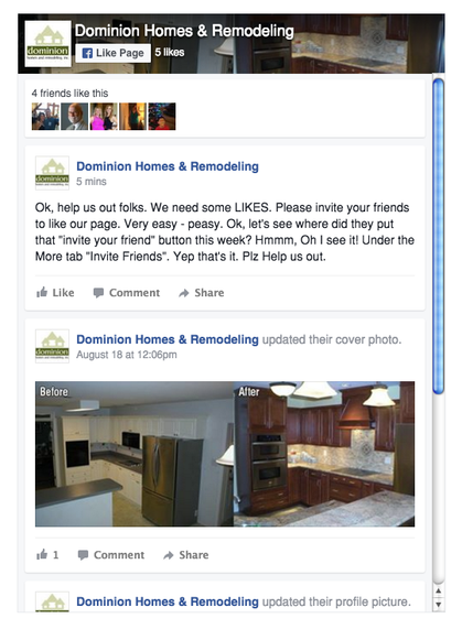 Dominion Home & Remodeling Facebook Page