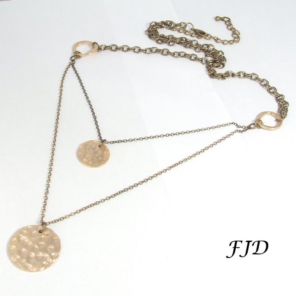 Bronze and Antique Brass Double Necklace Felicity Jewelry Designs