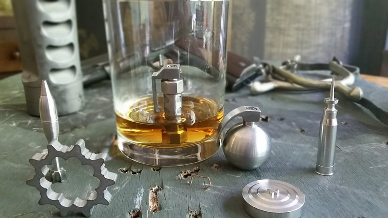 whiskey chillers that look like bullets, grenades