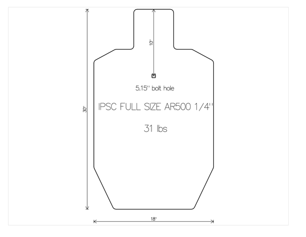 IPSC FULL SIZE AR500 1/4