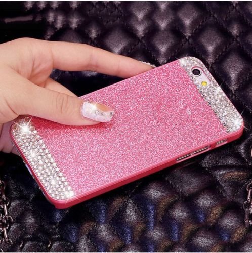 PINK Glitter Smiley Face iPhone Case - iPhone 6 6 Plus