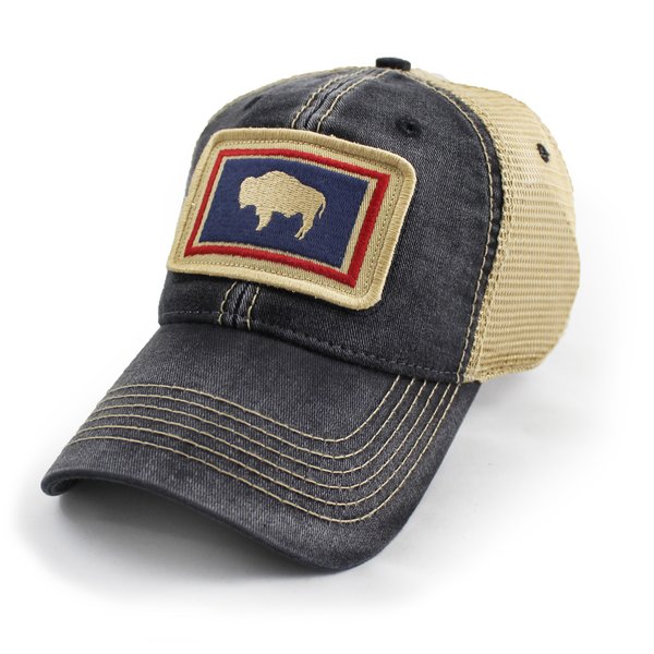 Wyoming State Flag Hat, Black | S.L. Revival Co