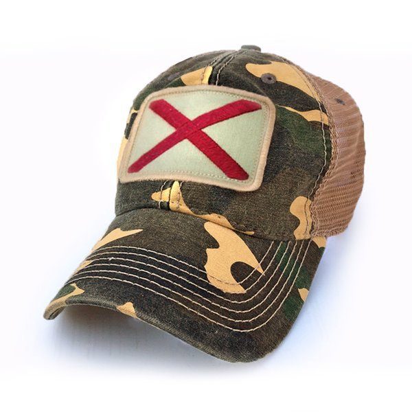 Alabama Flag Patch Trucker Hat, Camouflage S.L. Revival Co