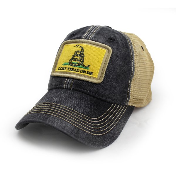 Gadsden Don't Tread on Me Flag Trucker Hat, Black | S.L. Revival Co