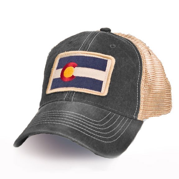 Colorado Flag Patch Trucker Hat, Black | S.L. Revival Co