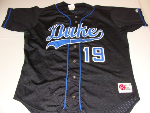 #19 DUKE Blue Devils NCAA Baseball Black Throwback Jersey ...