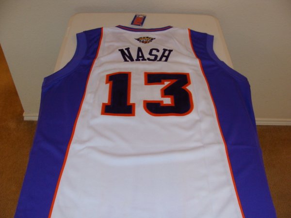 #13 STEVE NASH Phoenix Suns NBA Guard White Throwback Jersey | Lone ...