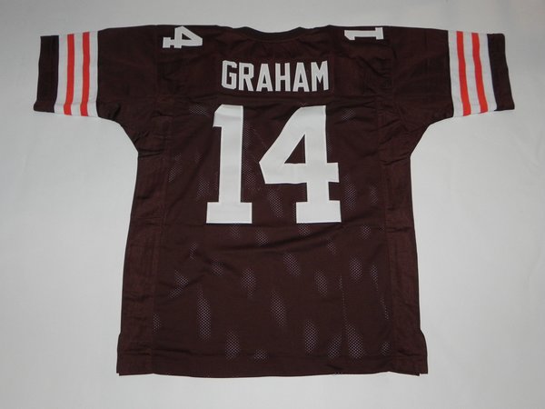 #14 OTTO GRAHAM Cleveland Browns NFL QB Brown Throwback Jersey | Lone ...