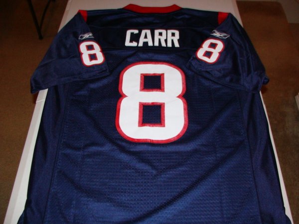 #8 DAVID CARR Houston Texans NFL QB Blue Throwback Jersey | Lone Star ...