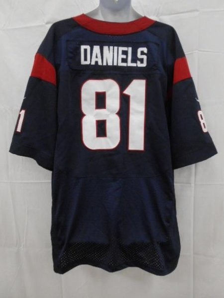 #81 OWEN DANIELS Houston Texans NFL TE Blue Throwback Jersey | Lone ...