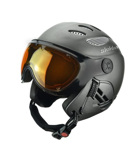 Slokker Ski Helmet with Mounted Polarized Photochromatic Visor