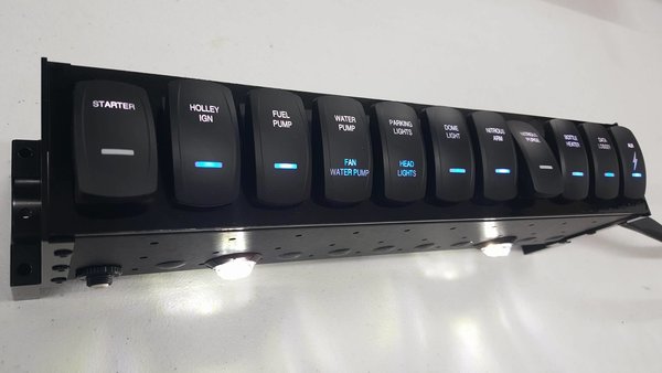 Roll Cage Switch Panel - LED Backlit - Contoured Rocker ... universal boat wiring harness 