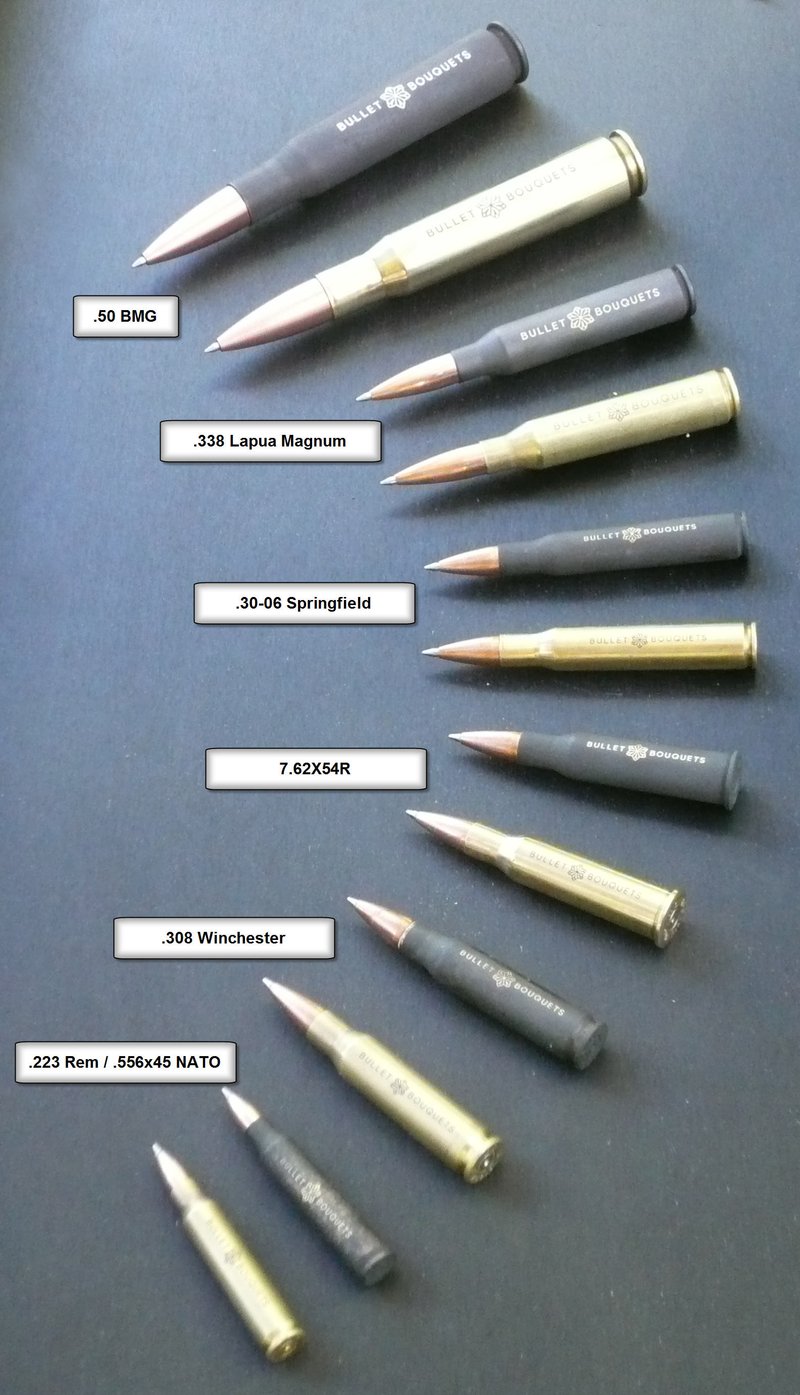338 Lapua Magnum Bullet Pen Create Your Own Design Bullet Bouquets