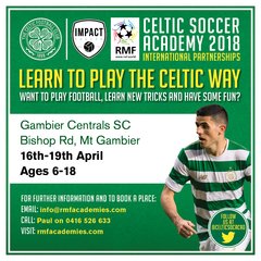 Expression of Interest Celtic FC Soccer Academy MT GAMBIER, SA in APRIL 2018