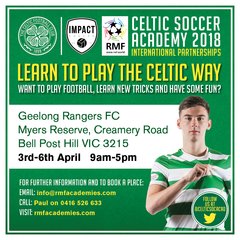 Expression of Interest Celtic FC Soccer Academy GEELONG in APRIL 2018