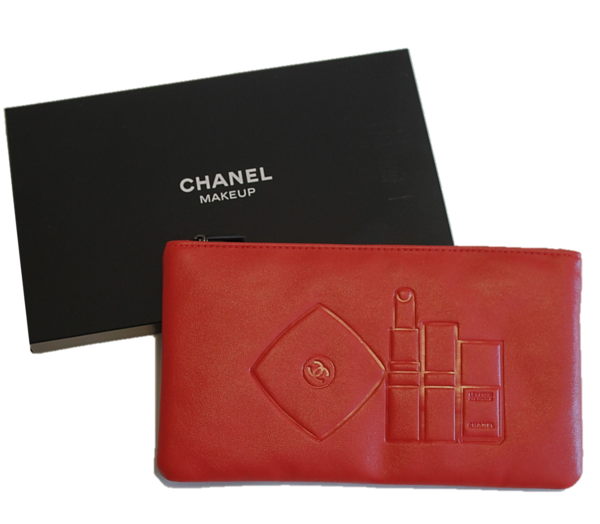 Chanel Beaute RED Black Cosmetic Bag VIP Pouch NEW UPSCALE ALLEY