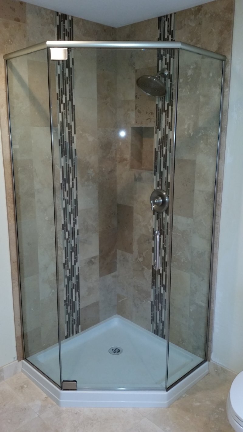 FRAMELESS NEO ANGLE CORNER SHOWER ENCLOSURE PHOENIX AZ, Pinnacle Shower  Doors