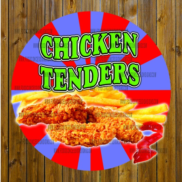 CHICKEN TENDERS ROUND food concession signs