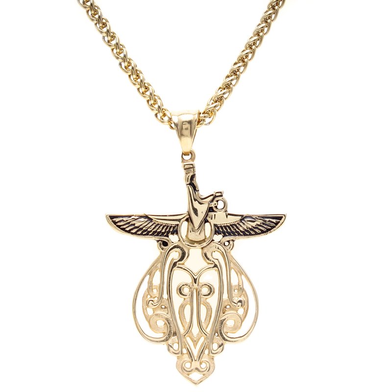 Custom Gold Pt Iranian Persian Farvahar Faravahar Necklace Iran P ...