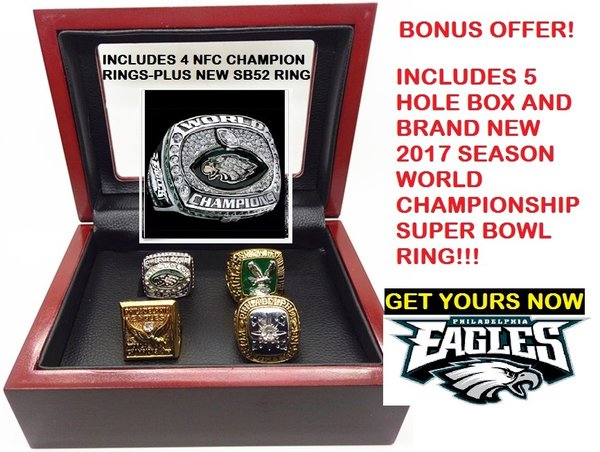 Philadelphia Eagles SUPER BOWL 5 Ring Fan Set For Sale 