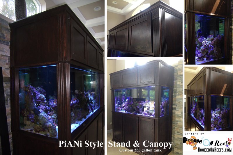 Custom aquarium outlet stands