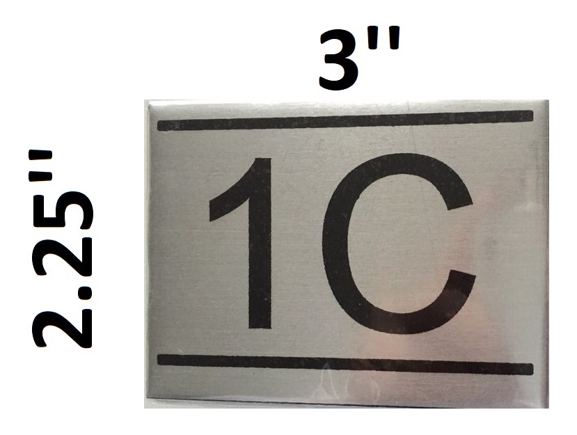 DOB SIGN: NUMBER ONE SIGN - 1 SIGN – BRUSHED ALUMINUM (2.25X1.5)