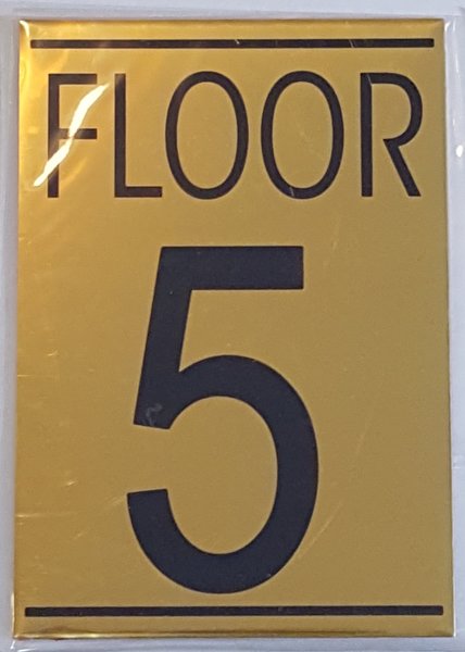 Hpd Floor Number Five 5 Sign Aluminum Signsize 575x4ny Hpd