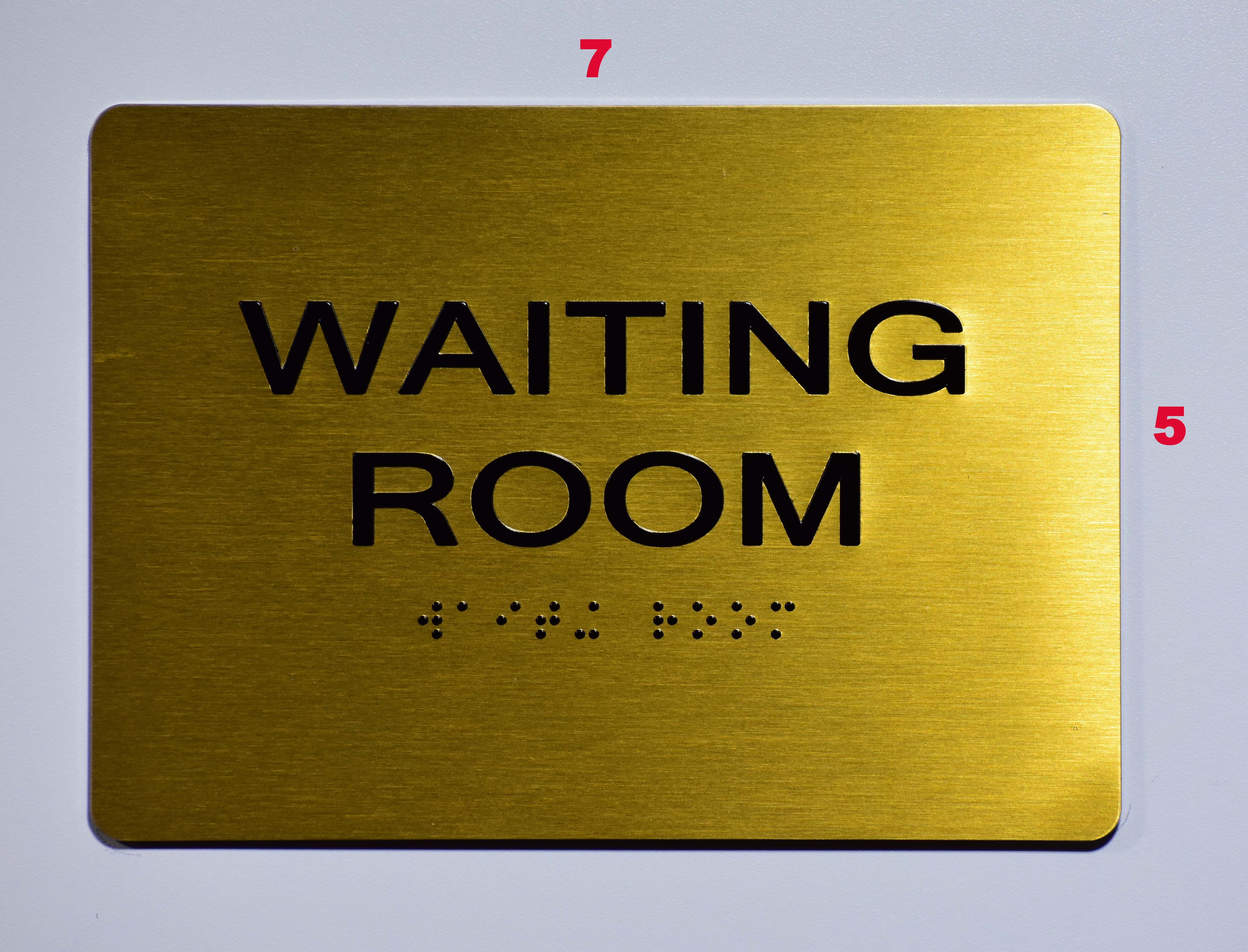 Waiting Room Sign Gold