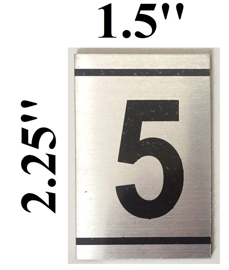 DOB SIGN: NUMBER ONE SIGN - 1 SIGN – BRUSHED ALUMINUM (2.25X1.5)