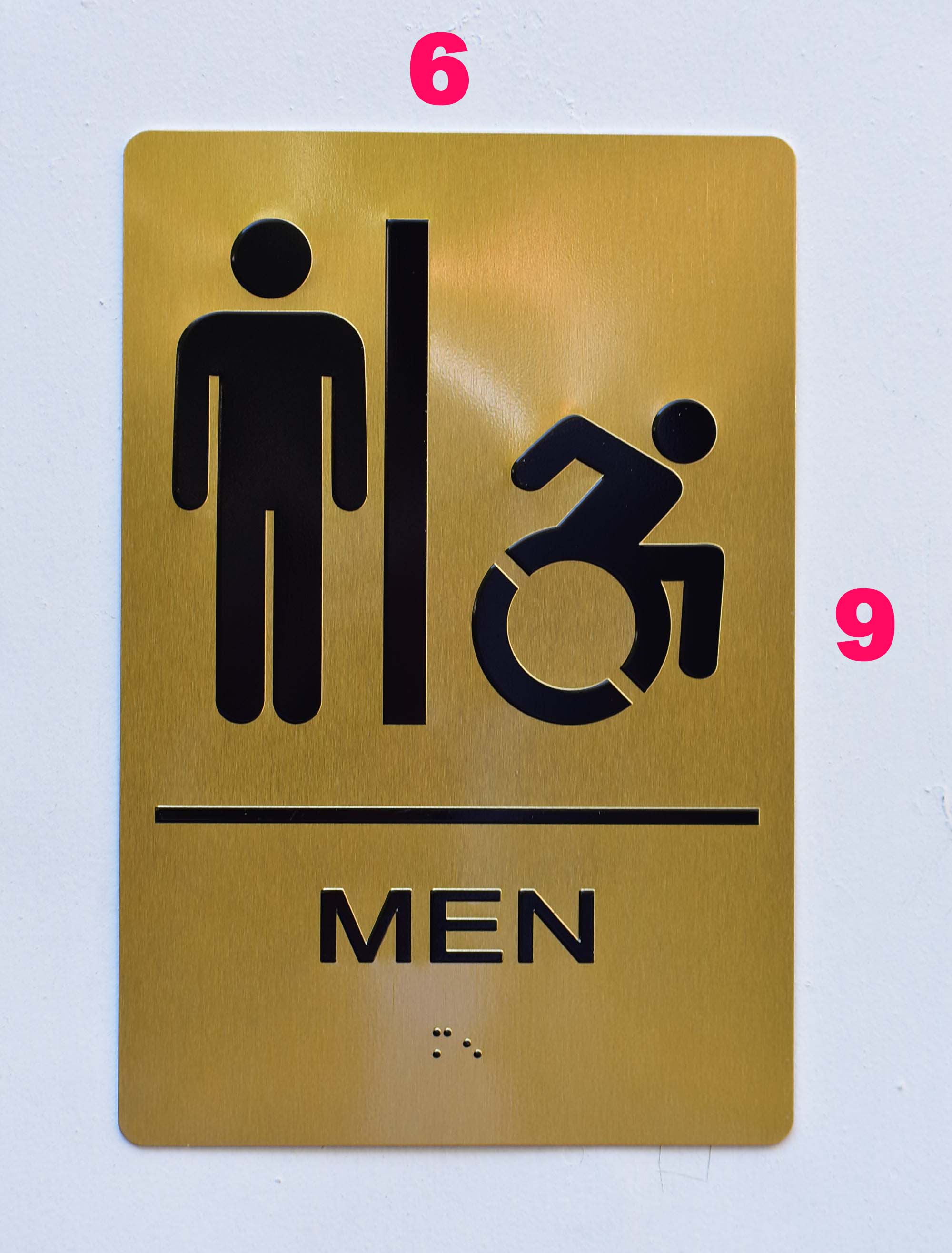 ADA Compliant Men's Restroom Sign with Tactile Text and Braille