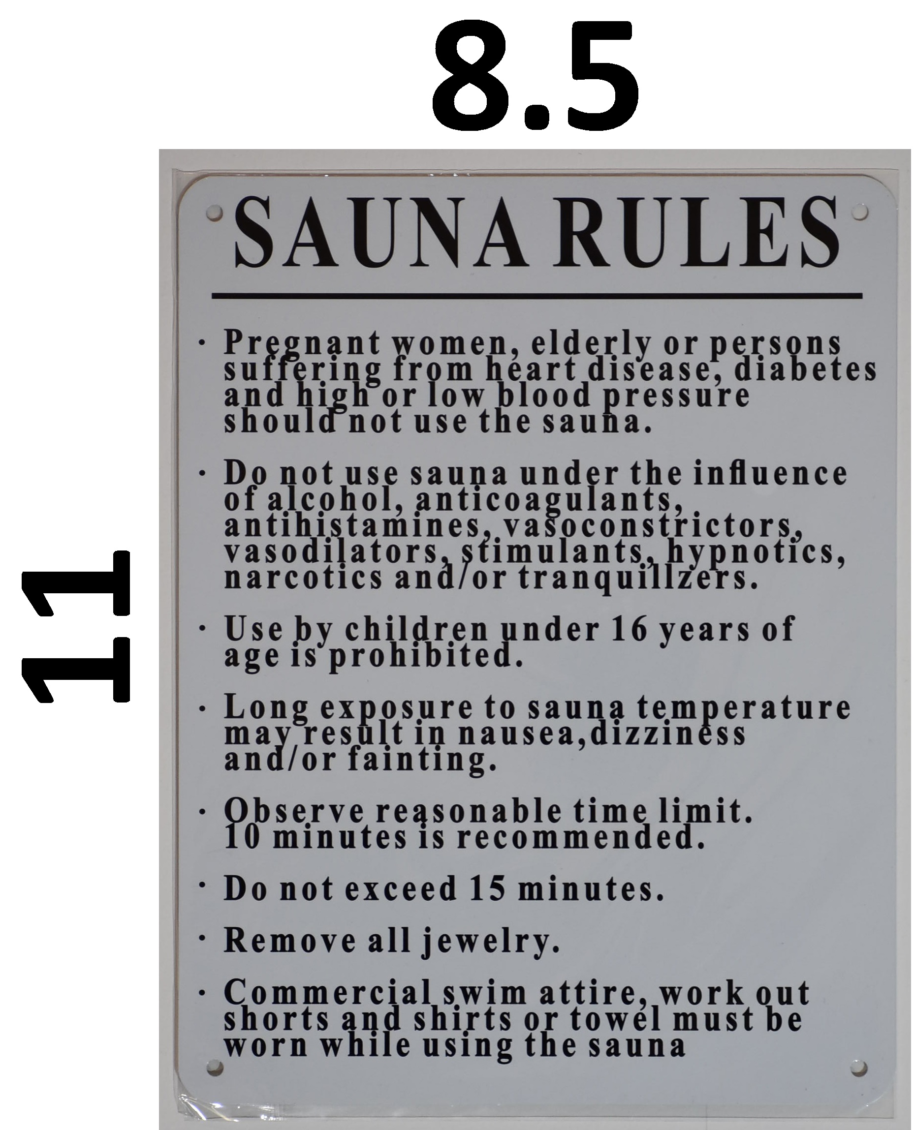 Hpd Signs Sauna Rules Signs The Sturdy Aluminum Signs X Hpd Signs The Official Store