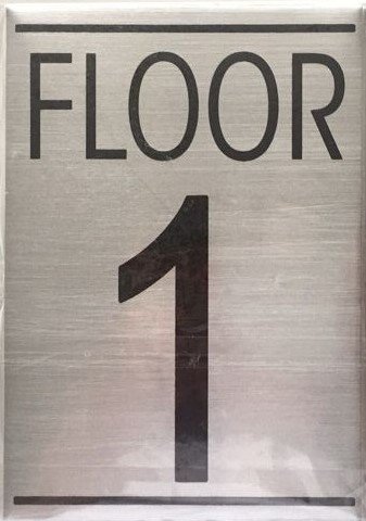 NYC HPD FLOOR NUMBER ONE (1) SIGN (BRUSHED ALUMINUM, 5.75''X4'') | HPD ...