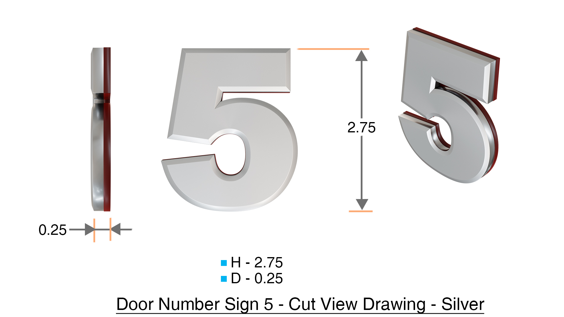 DOB SIGNS: 1 SIGN– SILVER (PLASTIC NUMBERS FOR MAIL BOXES IN NYC)