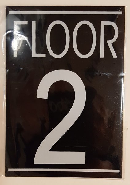 HPD SIGN: FLOOR NUMBER TWO (2) SIGN (ALUMINUM, SIZE 5.75''X4'') | HPD ...