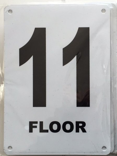 NYC HPD SIGN: FLOOR NUMBER ELEVEN (11) SIGN (5X7) | HPD SIGNS -THE