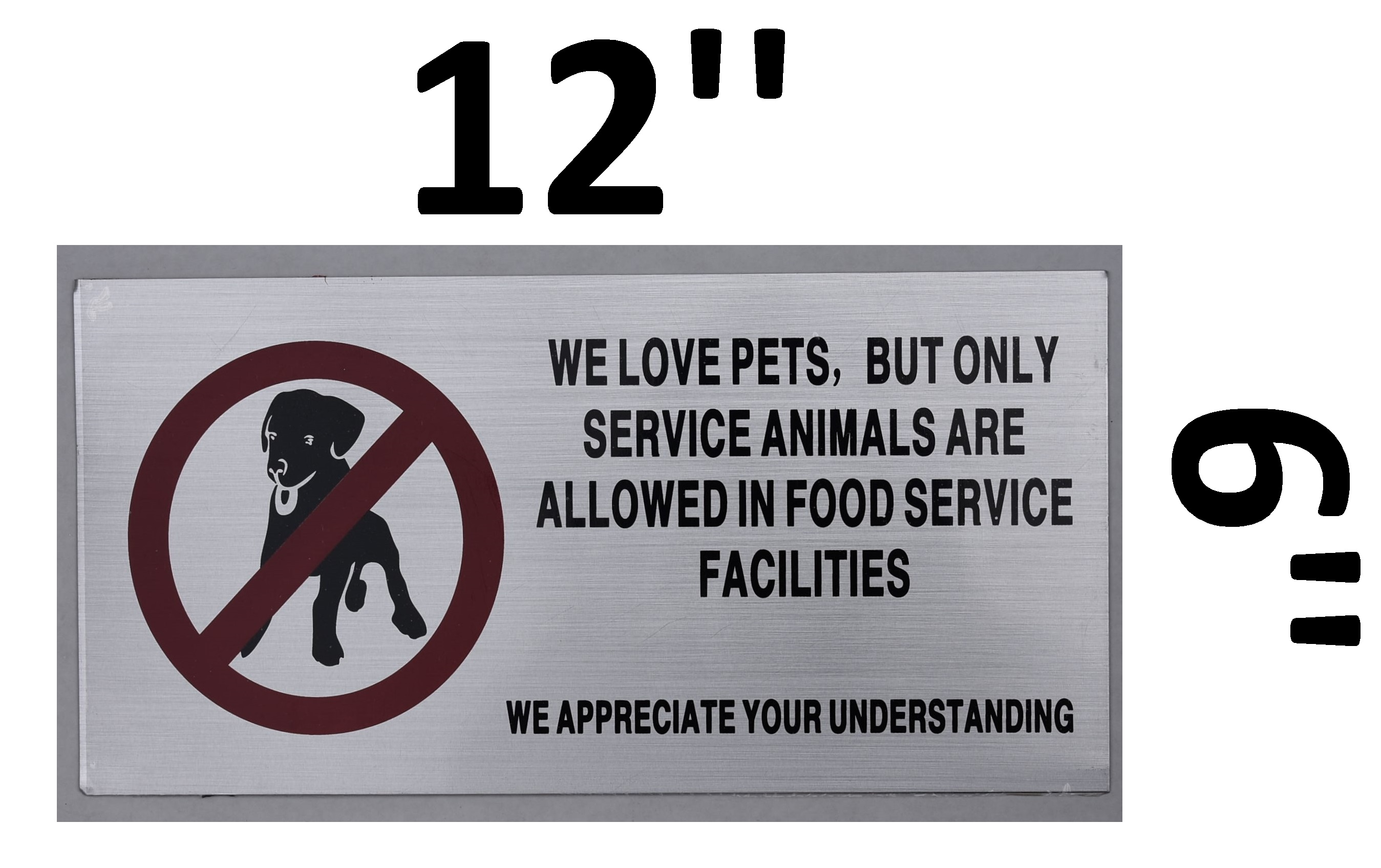 SERVICE ANIMALS ONLY NO PETS ALLOWED FOOD SERVICE FACILITY SIGN | DOB