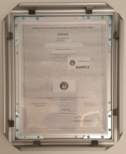 Permit frame 8.5 x 11 | HPD SIGNS -THE OFFICIAL STORE