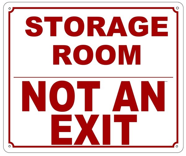 FDNY SIGNSTORAGE ROOM NOT AN EXIT SIGN (ALUMINUM NYC SIGN 10X12) HPD