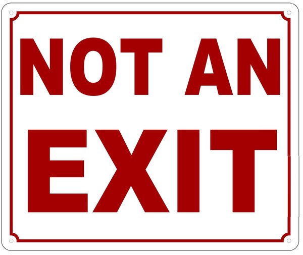 FDNY SIGN:NOT AN EXIT SIGN (ALUMINUM SIGN FOR NYC SIZE 10''X12'') | HPD ...