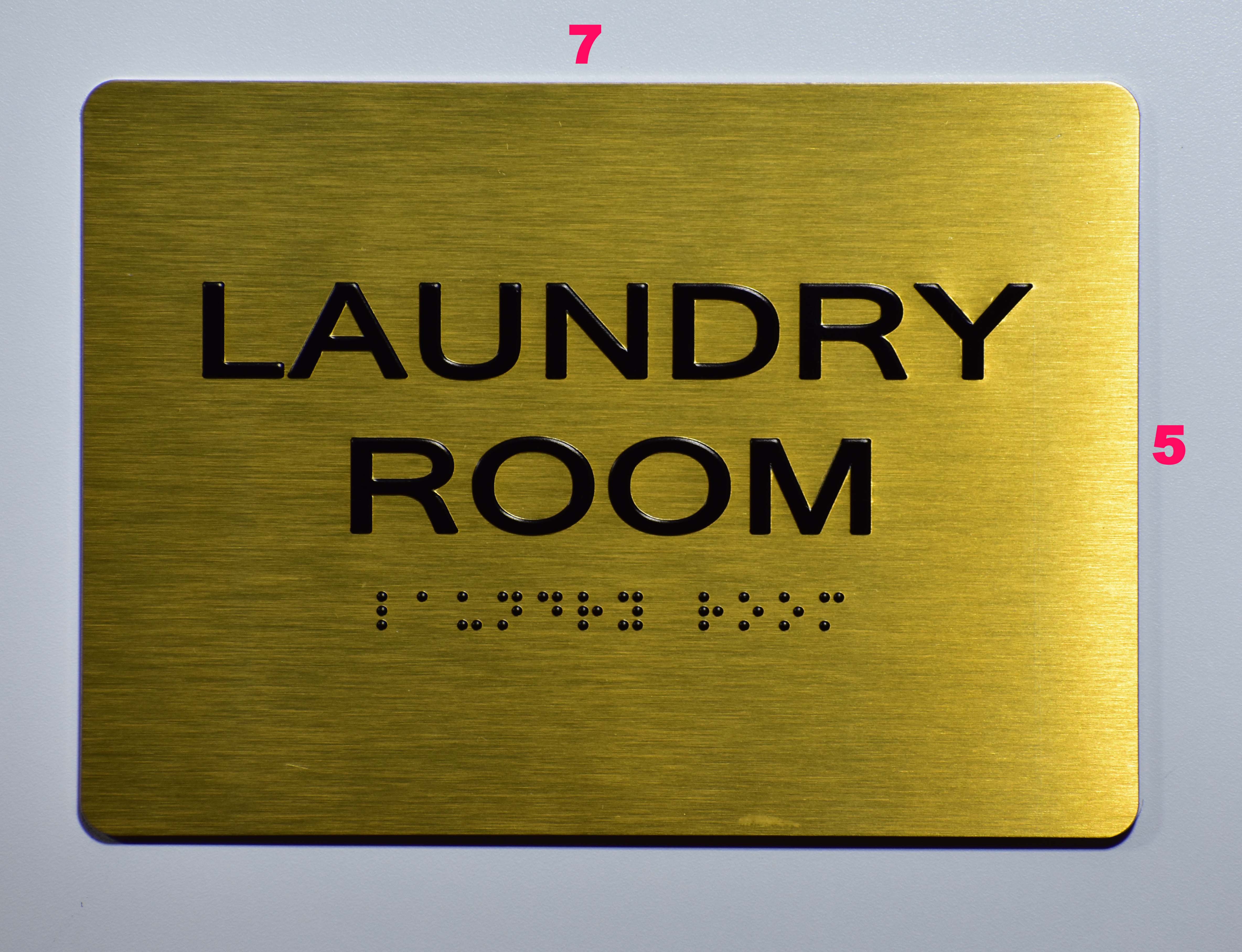 Laundry Room Sign Gold Braille Aluminum Signs 5x7 The Sensation Line