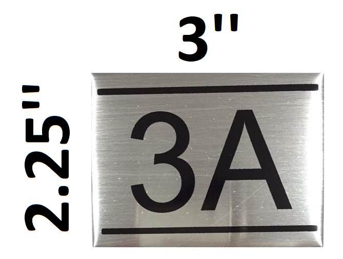 DOB SIGN: NUMBER ONE SIGN - 1 SIGN – BRUSHED ALUMINUM (2.25X1.5)