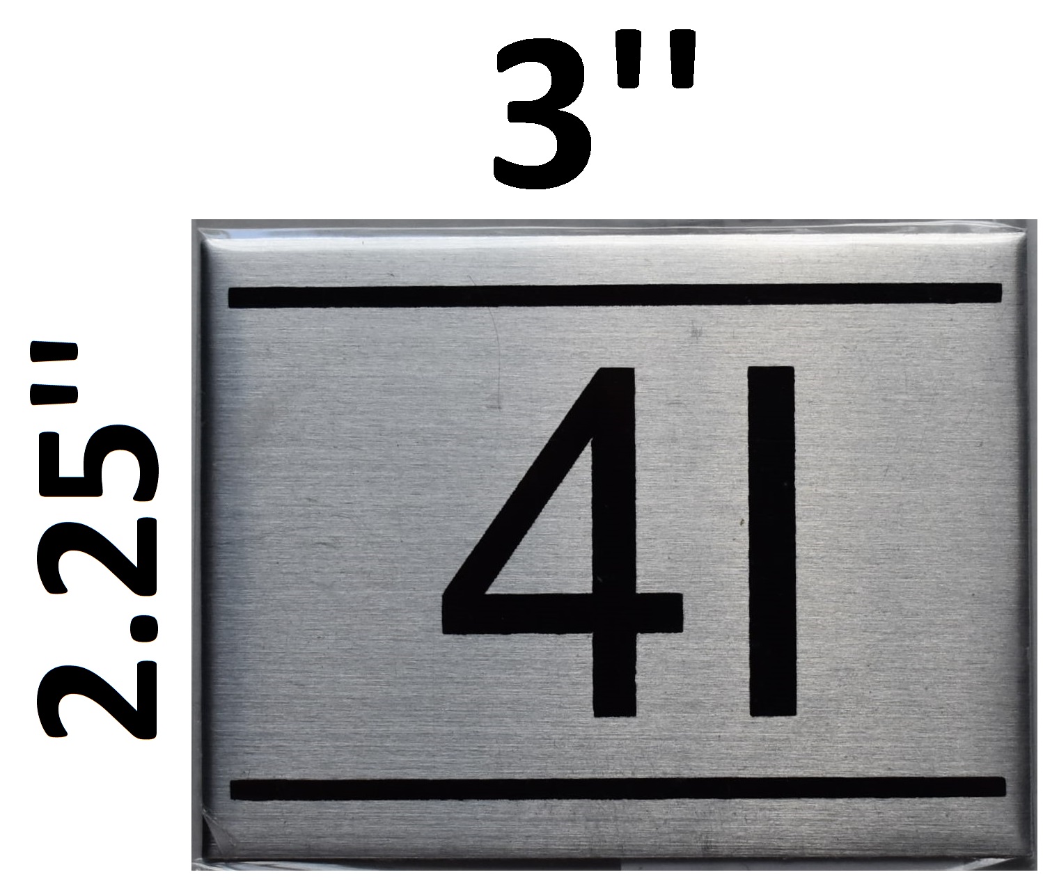 DOB NYC APARTMENT NUMBER  SIGN 4I BRUSHED ALUMINUM 2 25X3 DOB 