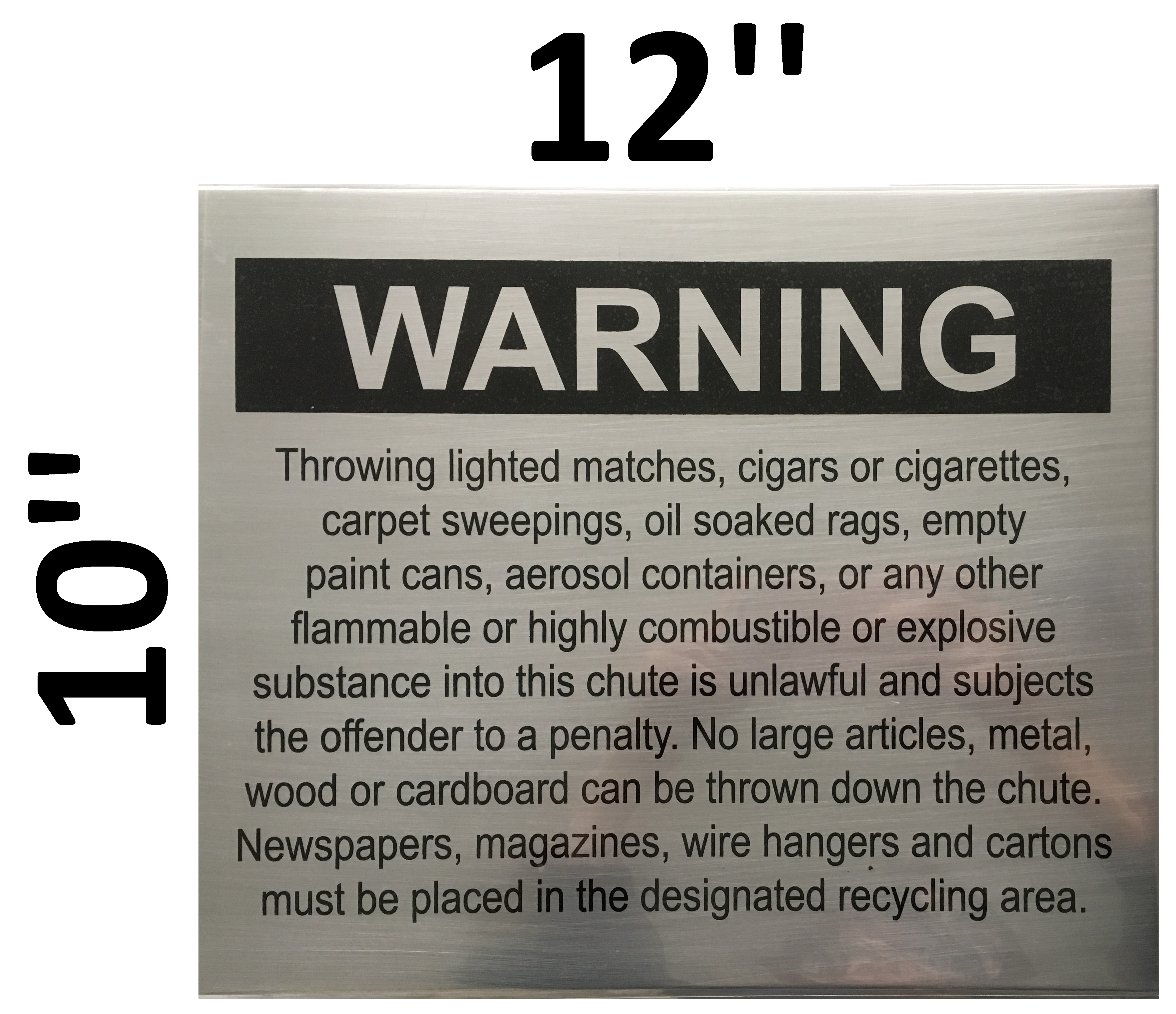 NYC DOB SIGN:Chute warnings-COMPACTOR CHUTE SIGN (SIZE 10''X12'') | HPD ...