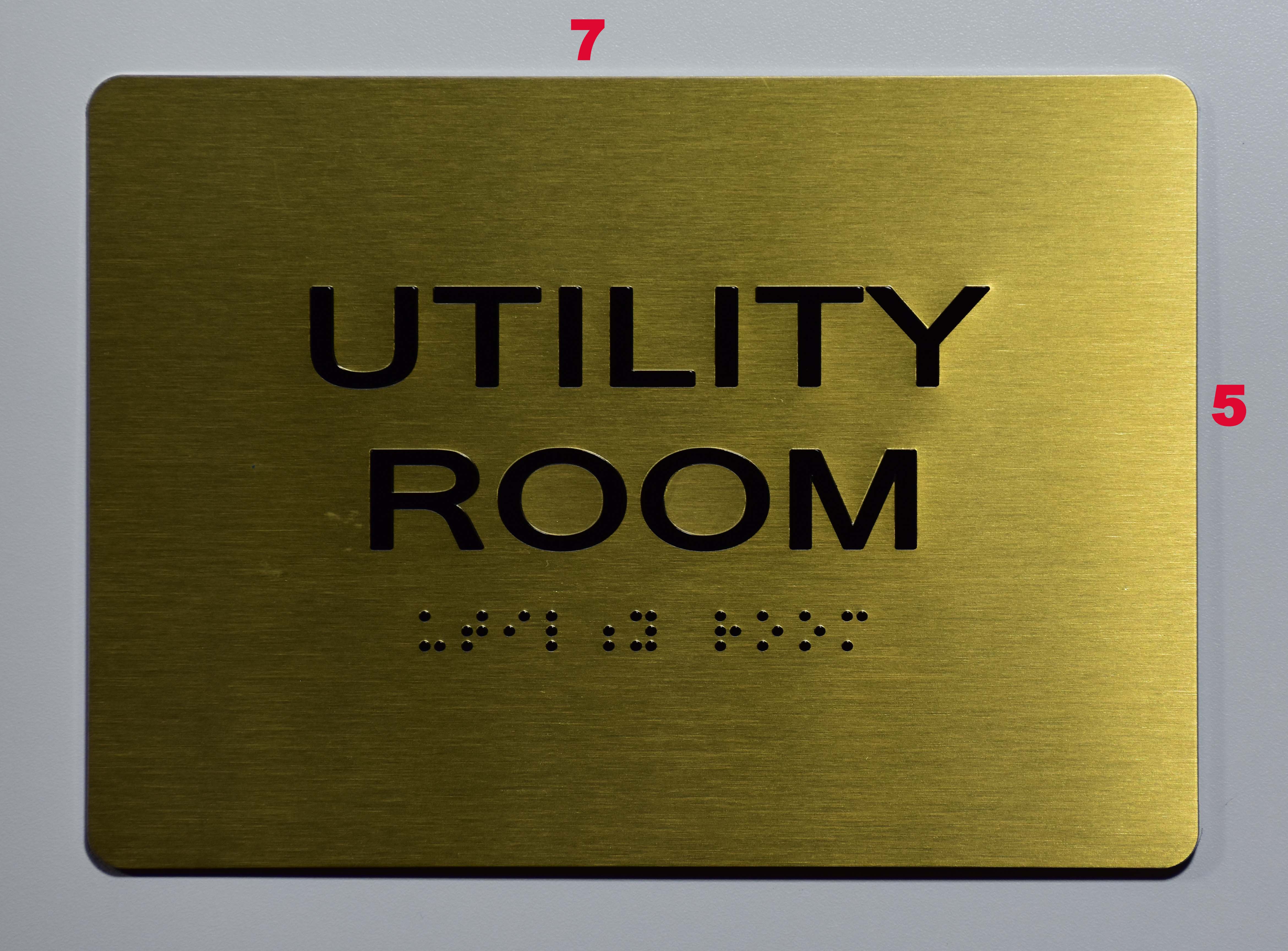 Plastic Sign Rectangle "Utility Room" 