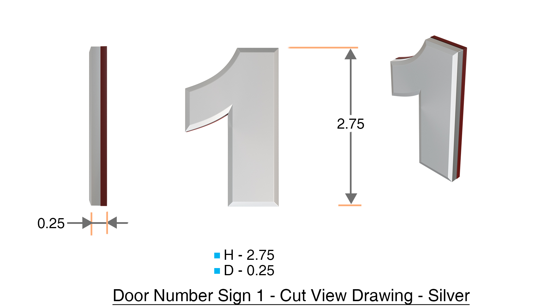 DOB SIGNS: 1 SIGN– SILVER (PLASTIC NUMBERS FOR MAIL BOXES IN NYC)