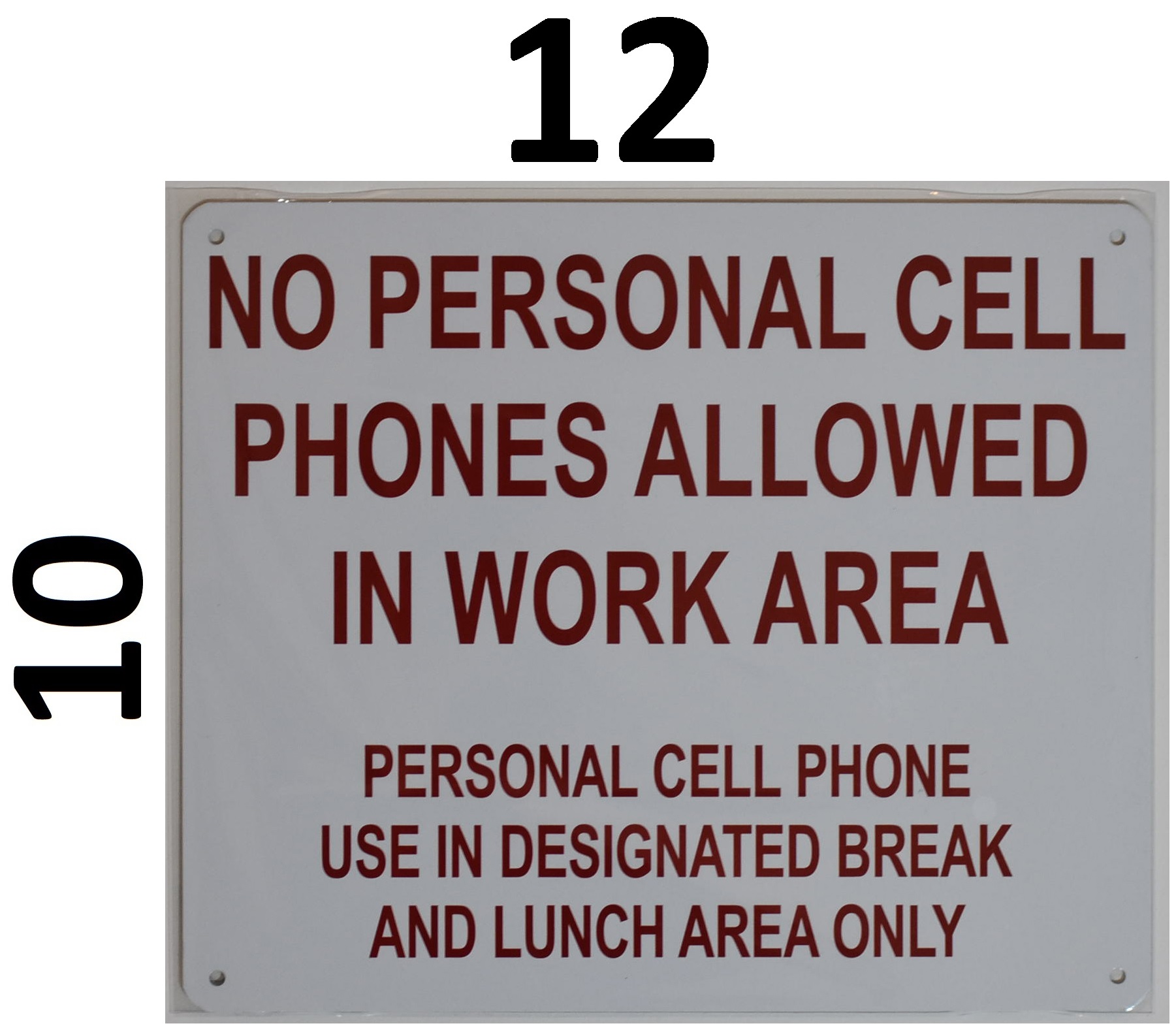 no cell phone policy at work sign