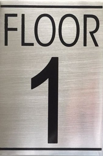 NYC HPD FLOOR NUMBER ONE (1) SIGN (BRUSHED ALUMINUM, 5.75''X4'') | HPD ...