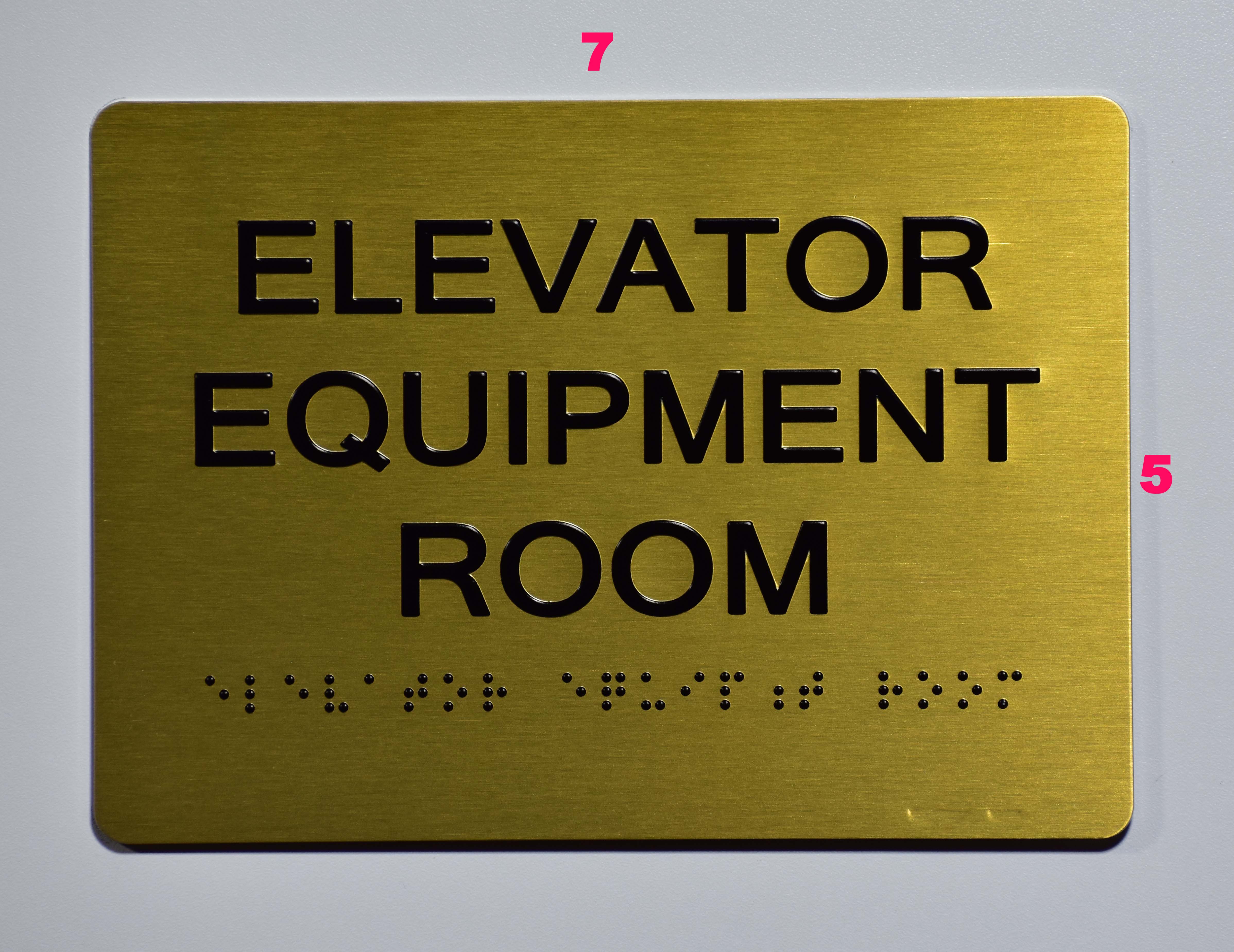 Elevator Equipment Room ADA Sign - The sensation line | HPD SIGNS - THE ...